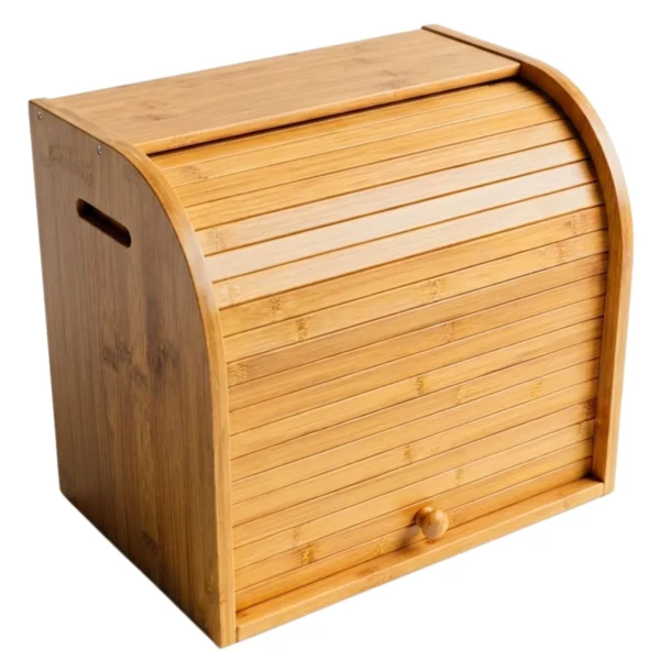 Porta Pão de Bambu 2 Andares Caixa Organizadora para Pães e Cozinha Ecoeden
