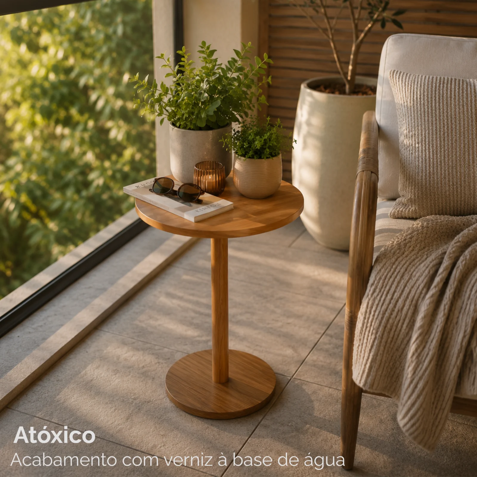 Mesa Lateral Monopé para Sofá, Sala e Quarto Ecoeden - Imagem 7